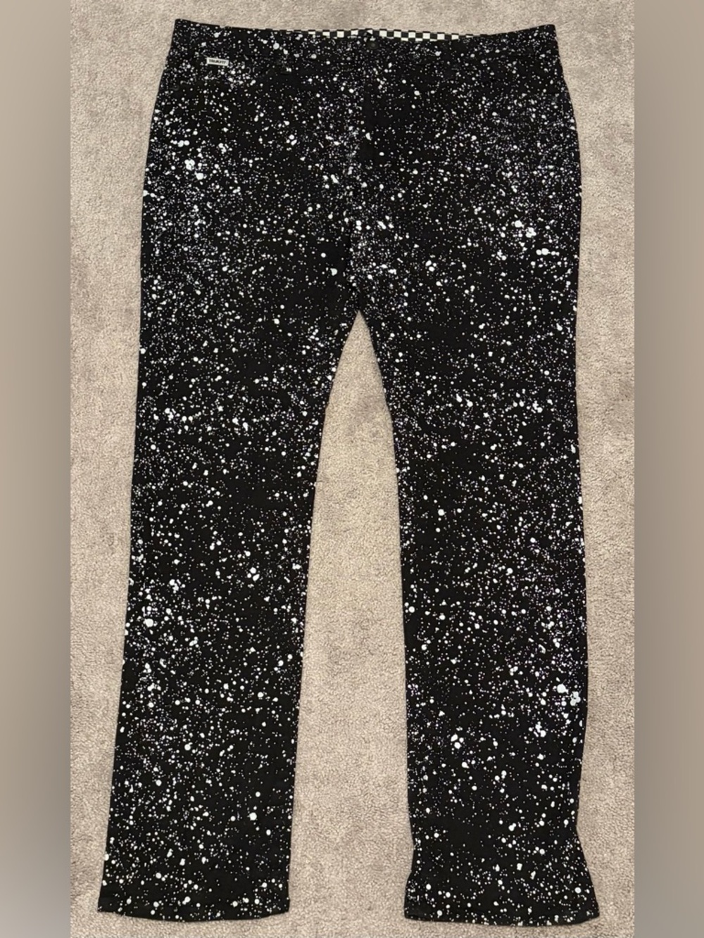 Trukfit Men’s Black And White Paint Splatter Jeans Size 42 Measured 42x34